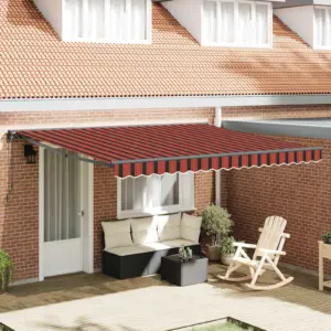 Kokkukäiv terrassivarikatus oranž-must, 400 x 300 cm, polüester PU-kattega, pulbervärvitud alumiiniumraam