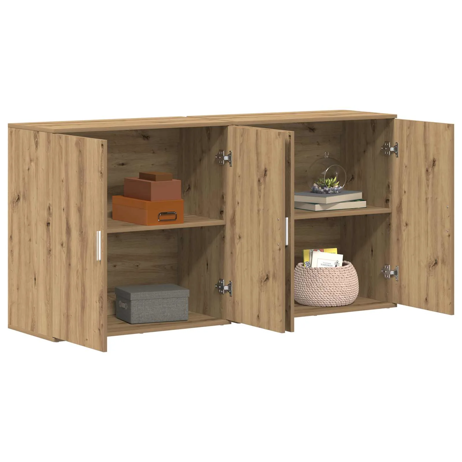 Kõrvalhoidja komplekt 2 tk, tehispuit, käsitööpuu toon, 79 x 38 x 80 cm
