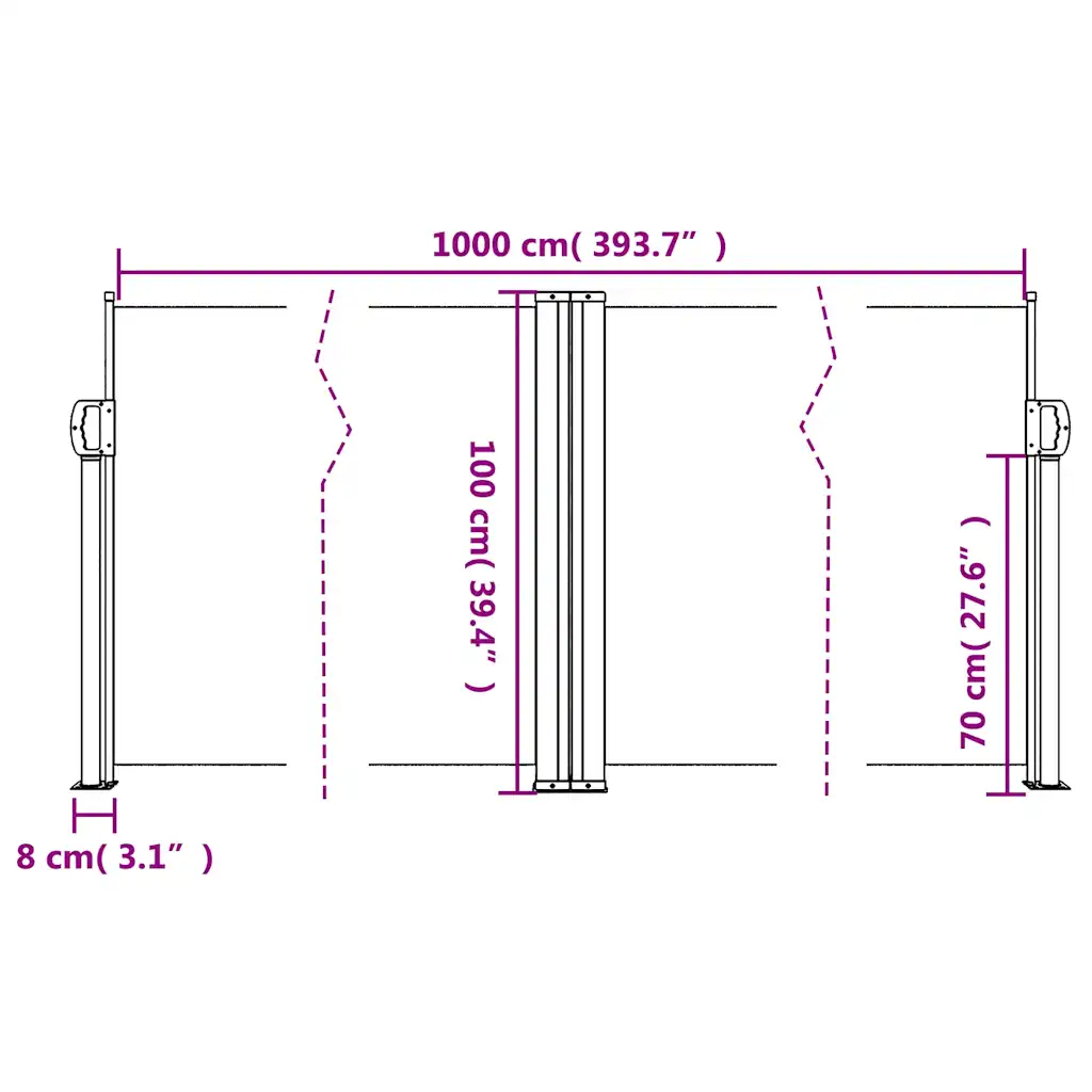 Lahtikeritav terrassi privaatsussein, pruun, vee- ja UV-kindel, 100 x 1000 cm