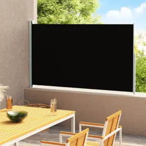 Lahtikeritav terrassi külgmarkiis privaatsuseks, 180 x 300 cm, must ja hall