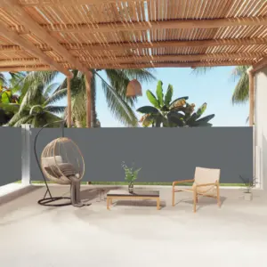 Lahtitõmmatav aia külgsein privaatsuse ja tuulekaitseks, antratsiithall, 160 x 1000 cm