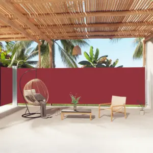 Lahtitõmmatav kahepoolne külgmarkiis terrassile, punane, 180 x kuni 1000 cm