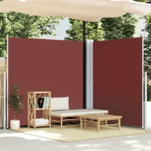 Lahtitõmmatav kahepoolne külgsein terrassile, pruun, 220 x 600 cm