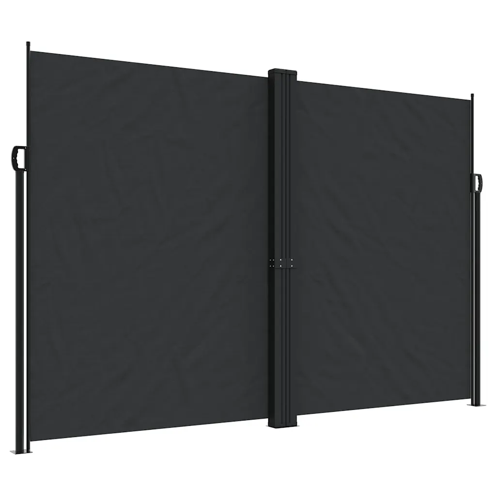 Lahtitõmmatav terrassi külgsein privaatsuse loomiseks, must, 220 x 1200 cm