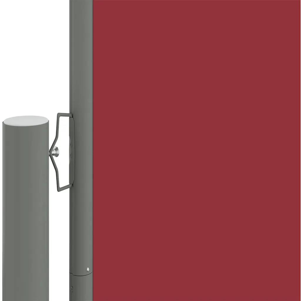 Lahtitõmmatav kahepoolne külgsein terrassile, punane, 220 x (0–1000) cm