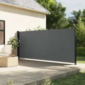 Lahtitõmmatav terrassi privaatsussein, antratsiithall, 180 x 500 cm