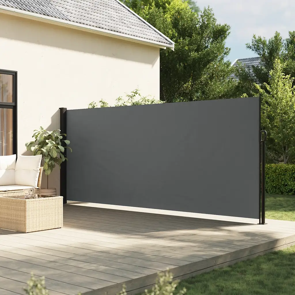 Lahtitõmmatav terrassi privaatsussein, antratsiithall, 180 x 500 cm