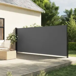 Lahtitõmmatav terrassi privaatsussein, antratsiithall, 180 x 600 cm