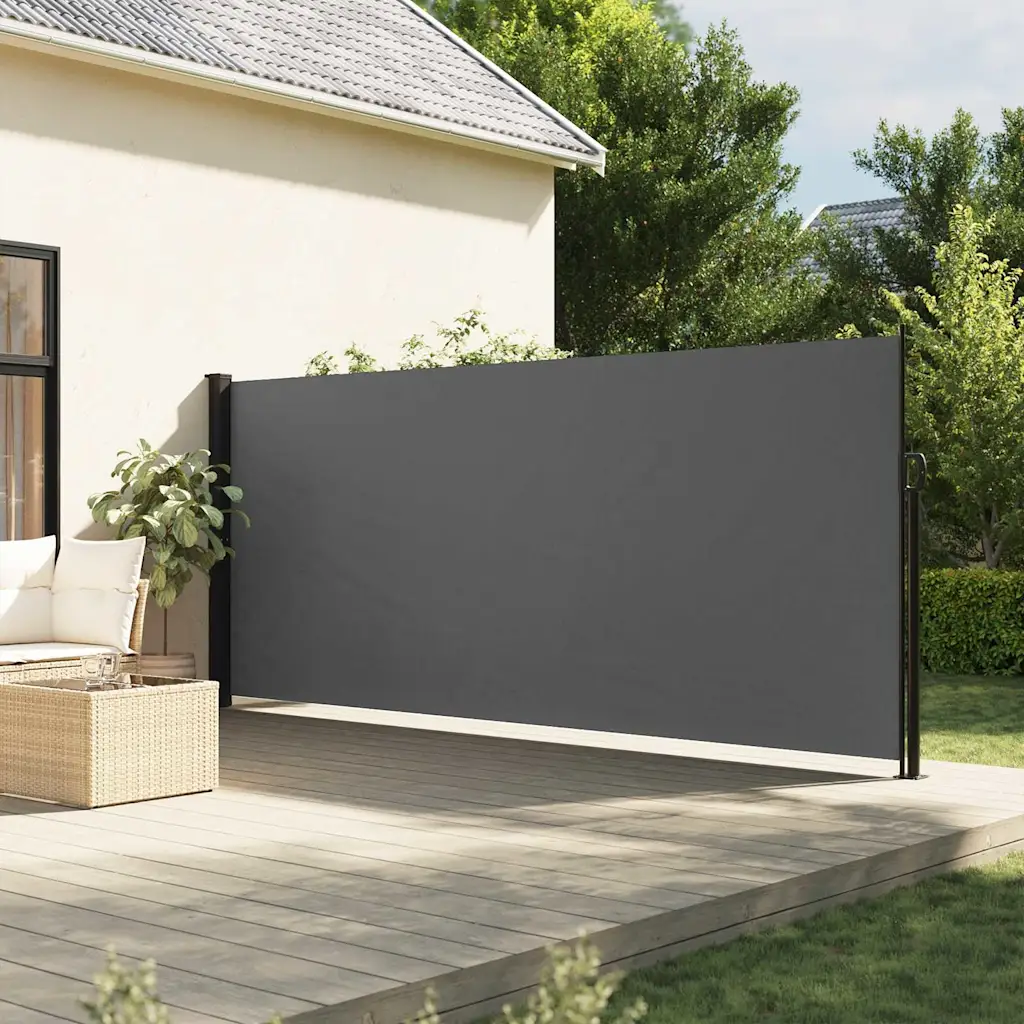 Lahtitõmmatav terrassi privaatsussein, antratsiithall, 180 x 600 cm
