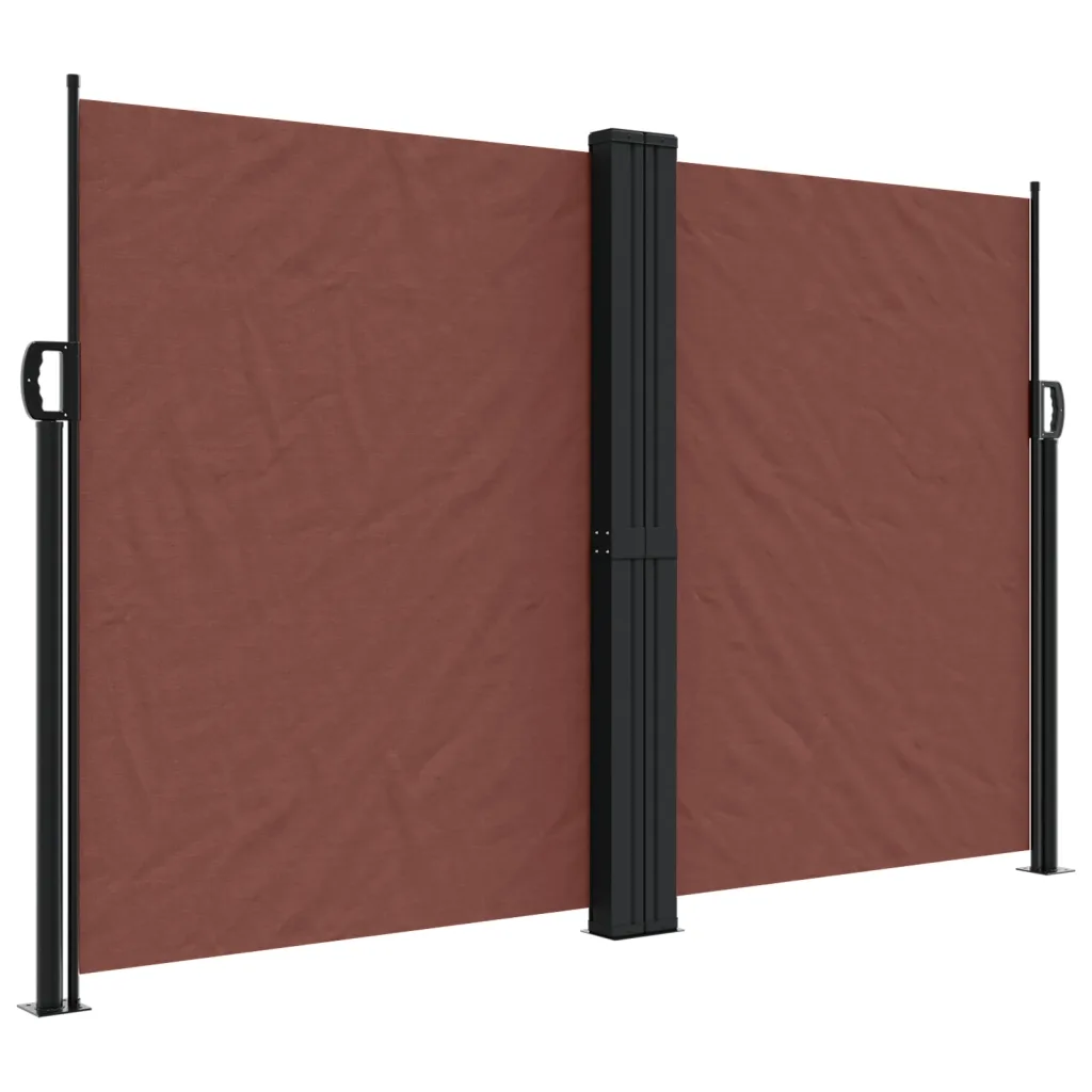 Lahtitõmmatav privaatsussein terrassile ja rõdule, pruun, 160 x 600 cm, PU-kattega polüester, terasraam