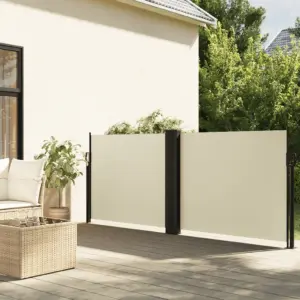 Lahtitõmmatav terrassi privaatsussein, kreemjasvalge, 120 x 1000 cm