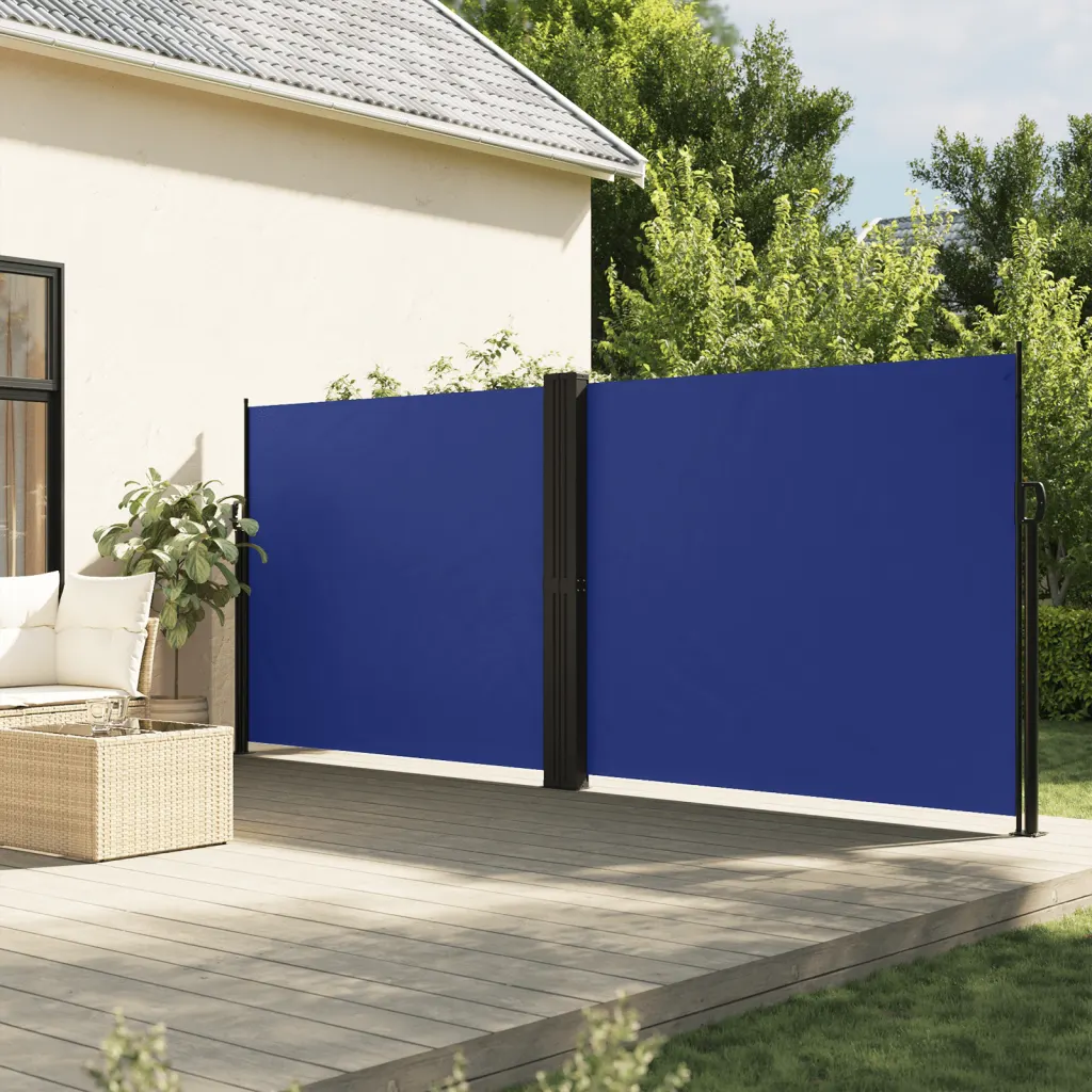 Lahtitõmmatav privaatsussein terrassile, sinine, 160 x 1000 cm