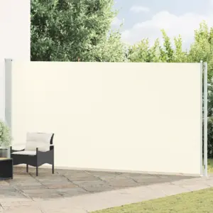 Lahtitõmmatav terrassi külgmarkiis, 200 x 600 cm, kreemjasvalge