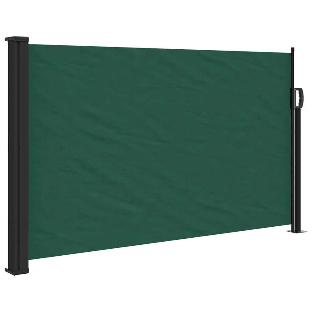 Lahtitõmmatav terrassi külgsein privaatsuse loomiseks, tumeroheline, 120 x 500 cm