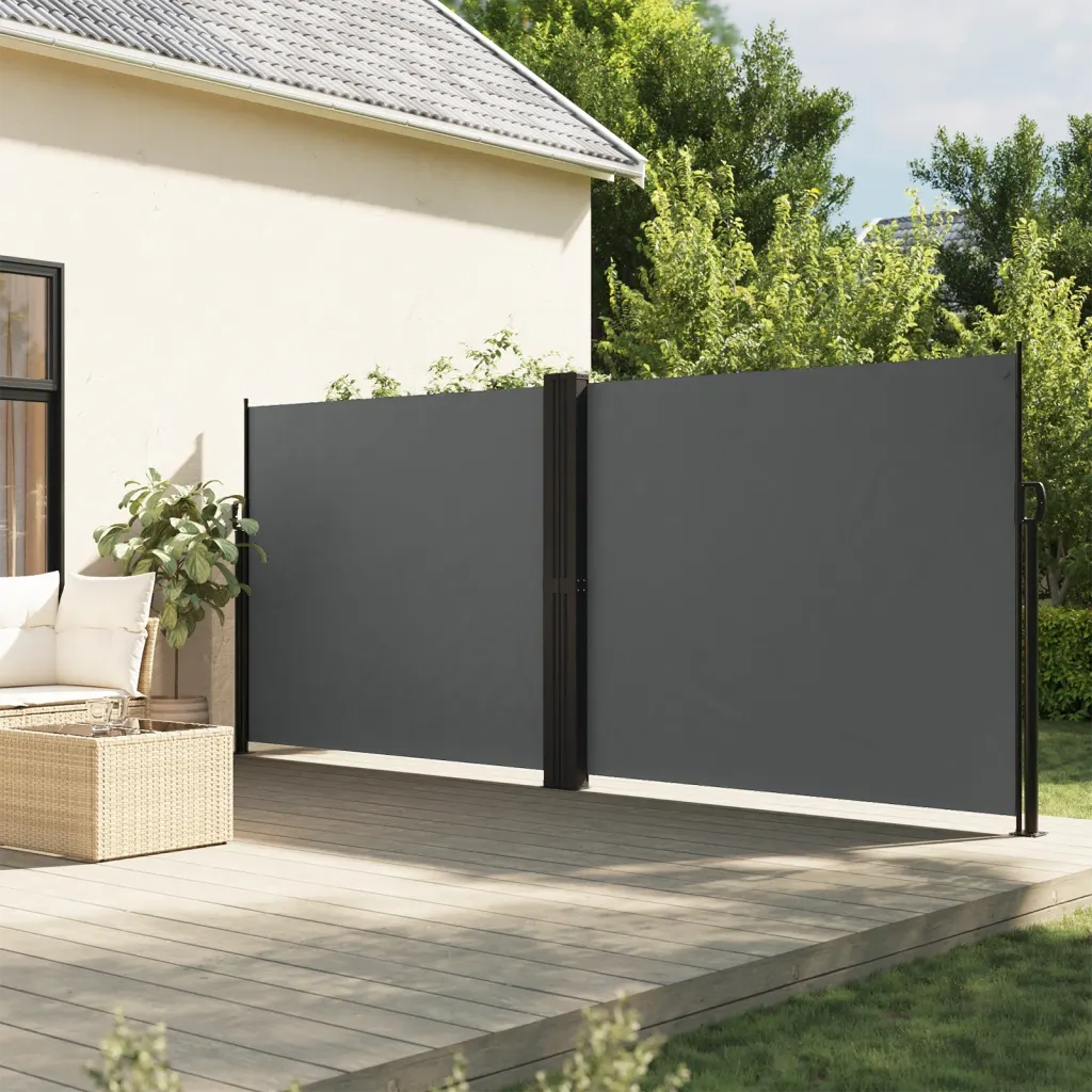 Lahtitõmmatav terrassi külgsein, antratsiithall, 160 x 600 cm