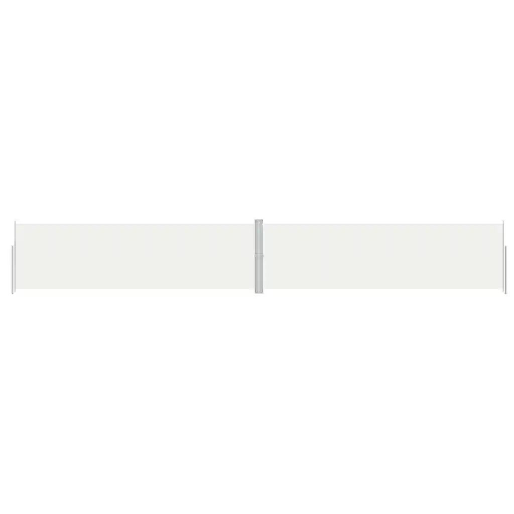 Lahtitõmmatav kahepoolne terrassi külgsein, 180 x (0–1200) cm, kreemjasvalge