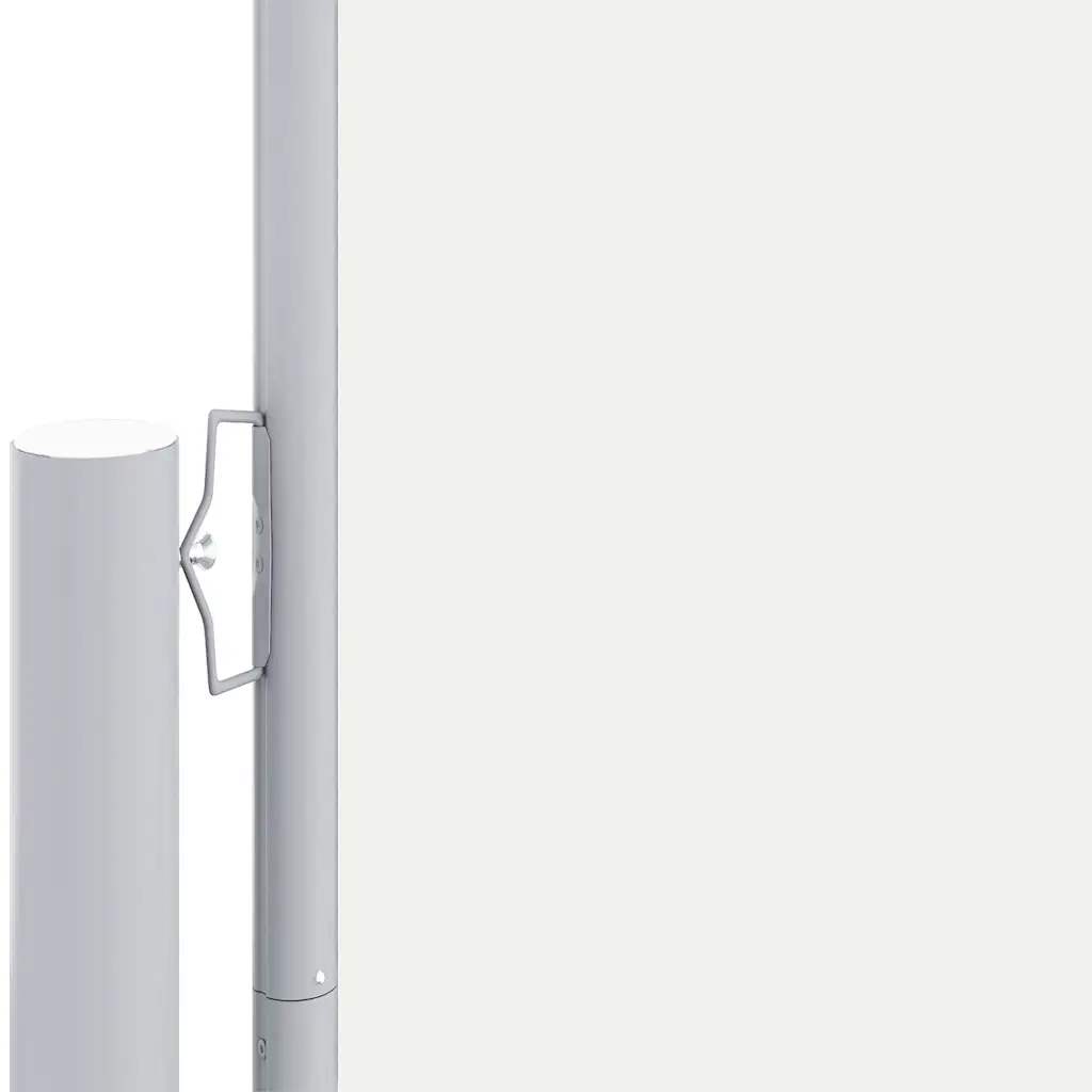 Lahtitõmmatav kahepoolne terrassi külgsein, 180 x (0–1200) cm, kreemjasvalge