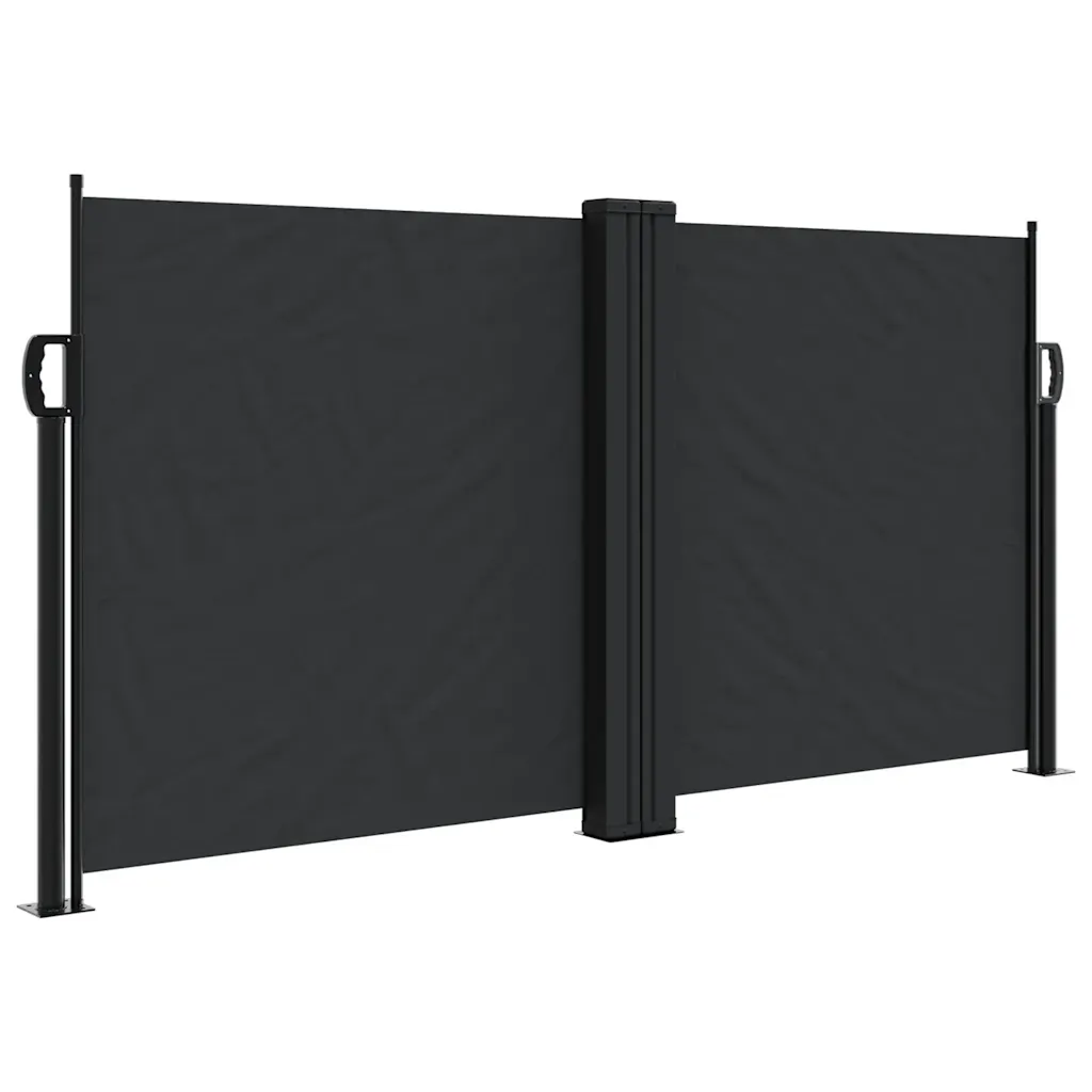 Lahtitõmmatav terrassi külgsein privaatsuseks, must, 120 x 600 cm