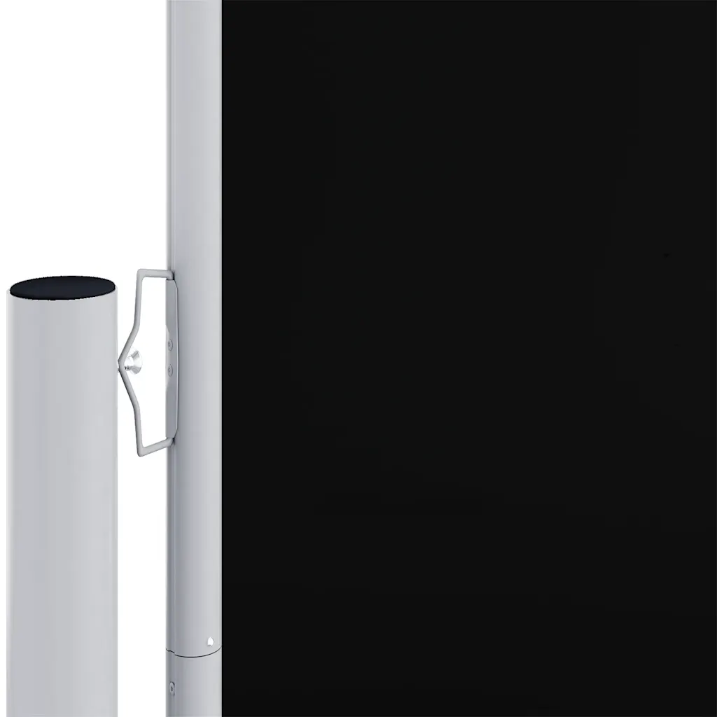 Lahtitõmmatav kahepoolne terrassi külgsein, must, 200 x 600 cm