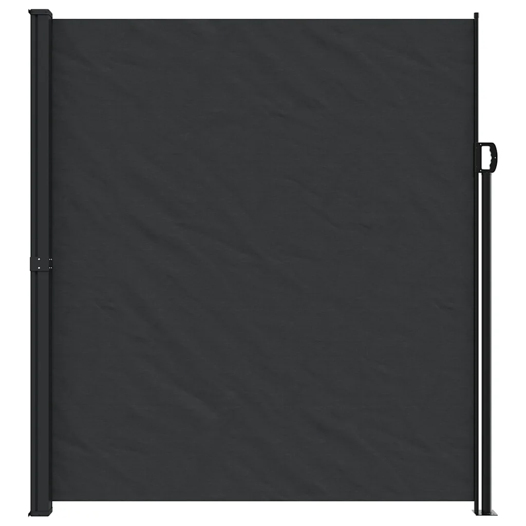 Lahtitõmmatav terrassi privaatsussein, must, 220 x 500 cm, PU-kattega polüester, teras- ja alumiiniumraam