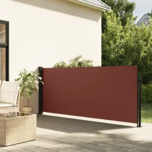Lahtitõmmatav terrassi külgsein privaatsuseks, pruun, 117 x 300 cm