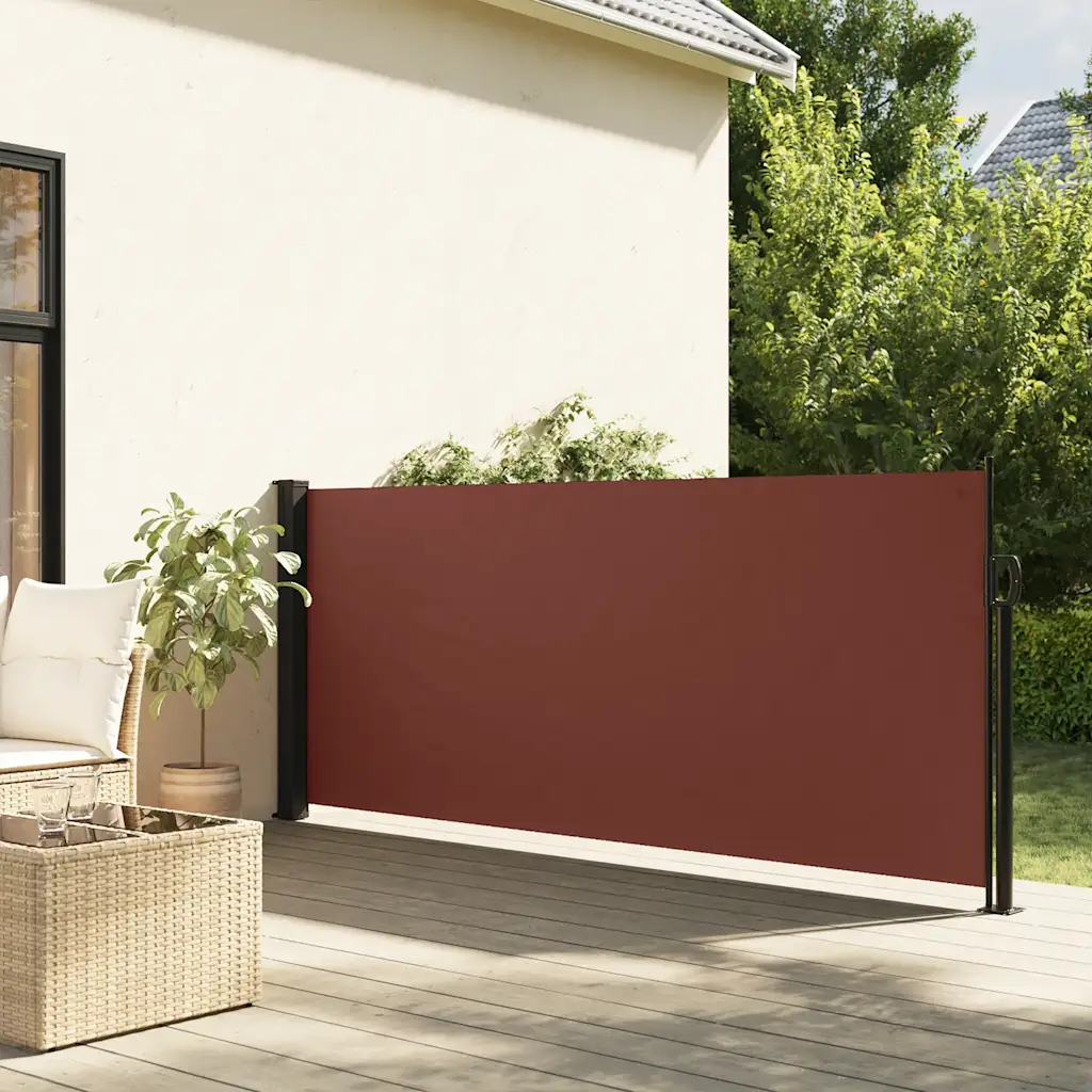 Lahtitõmmatav terrassi külgsein, pruun, 120 x 600 cm
