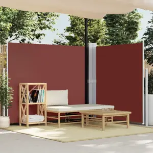 Lahtitõmmatav terrassi külgsein automaatse tagasikerimisega, pruun, 180 x 600 cm