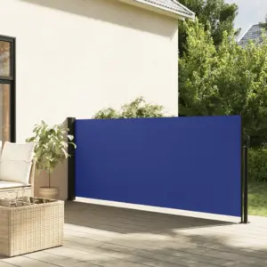 Lahtitõmmatav terrassi külgsein privaatsuseks, sinine, 140 x 300 cm