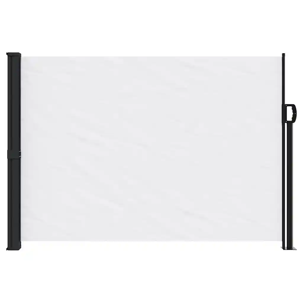 Lahtitõmmatav terrassi külgsein privaatsuseks, valge, 140 x 500 cm