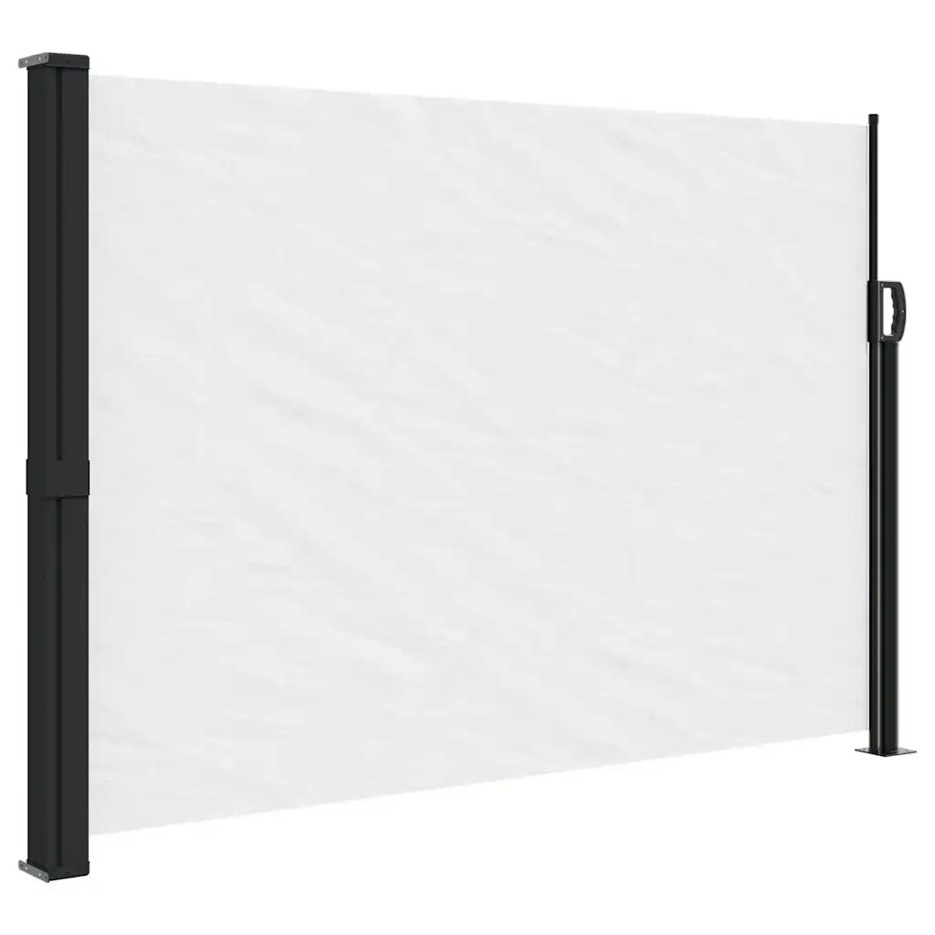Lahtitõmmatav terrassi külgsein privaatsuse loomiseks, valge, 140 x 600 cm