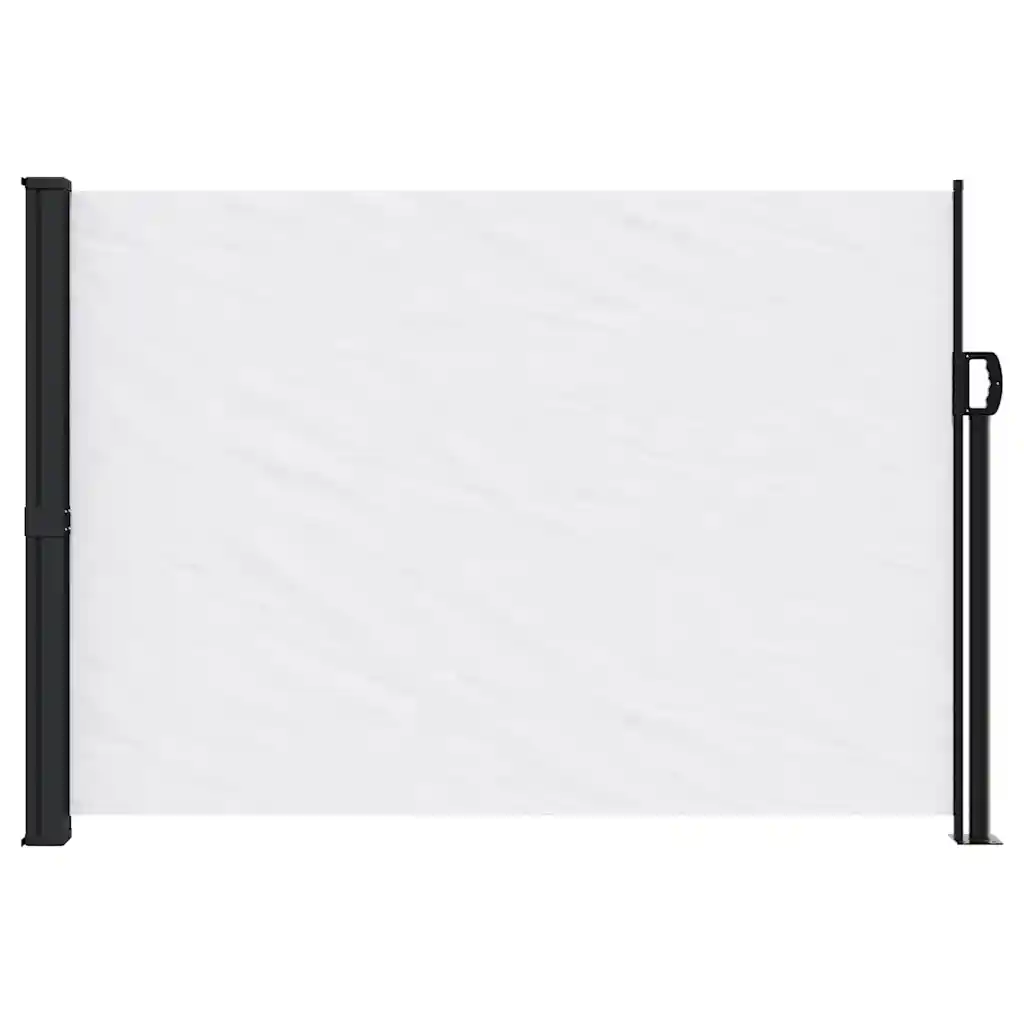 Lahtitõmmatav terrassi külgsein privaatsuse loomiseks, valge, 140 x 600 cm