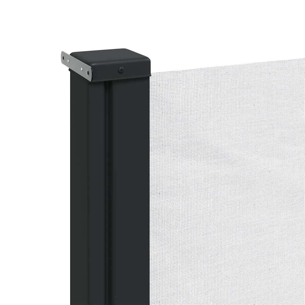 Lahtitõmmatav terrassi külgsein privaatsuse ja tuulekaitsega, valge, 180 x 500 cm