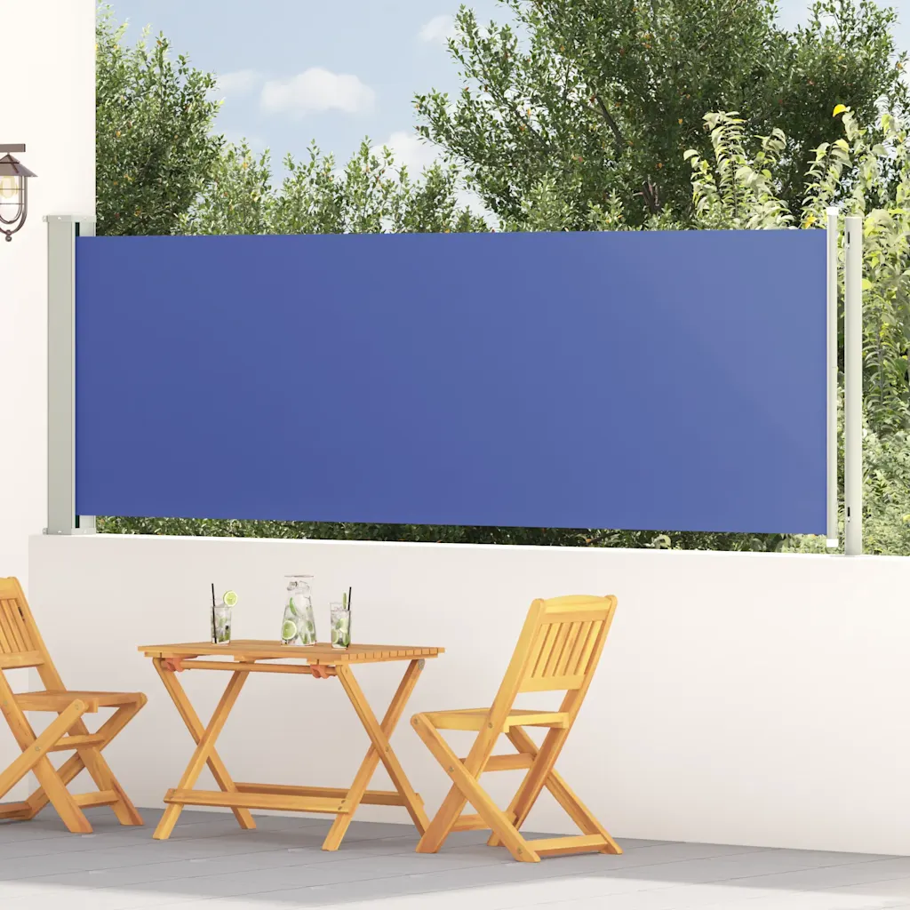 Lahtitõmmatav terrassi külgsirm, sinine, 117 x 600 cm