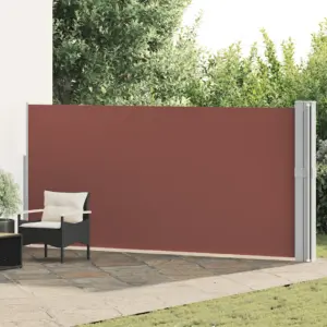 Lahtitõmmatav terrassi külgsirm privaatsuseks, 170 x 1200 cm, pruun/hall, UV-kindel ja vettpidav