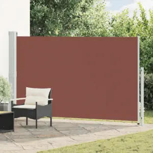 Lahtitõmmatav terrassi külgsirm, UV-kindel ja vettpidav, pruun/hall, 180 x 300 cm