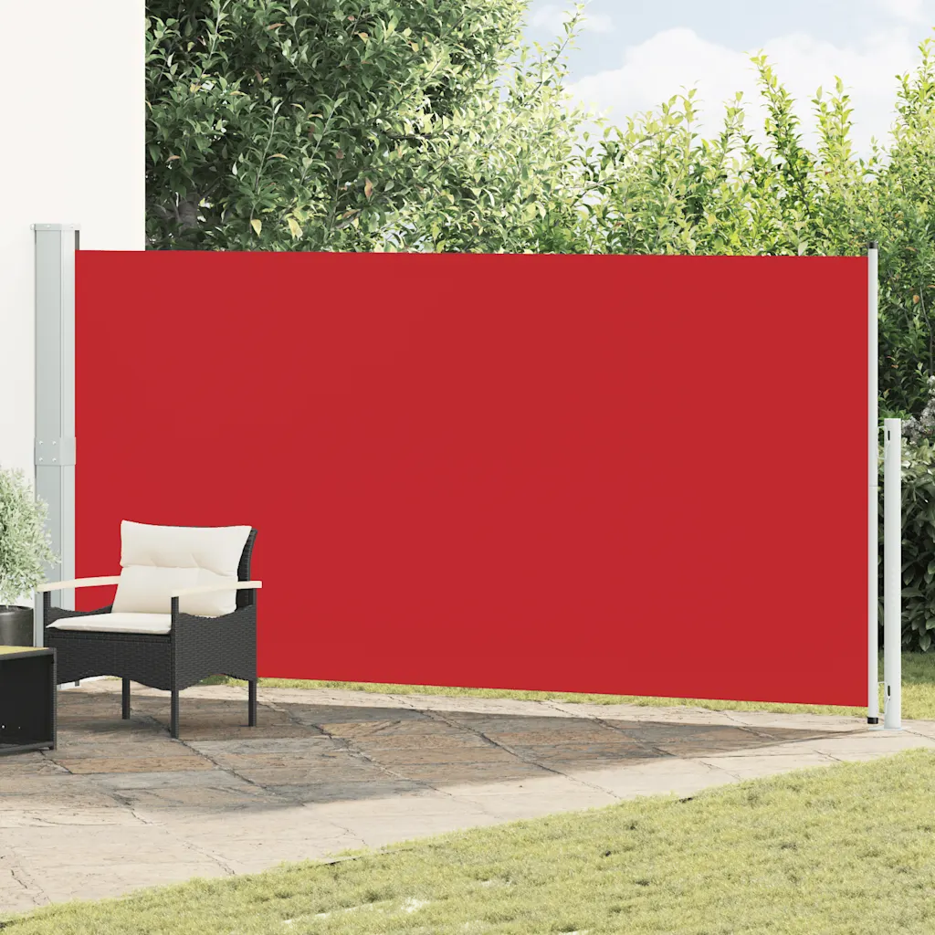 Lahtitõmmatav terrassi külgsirm, punane, 180 x 500 cm