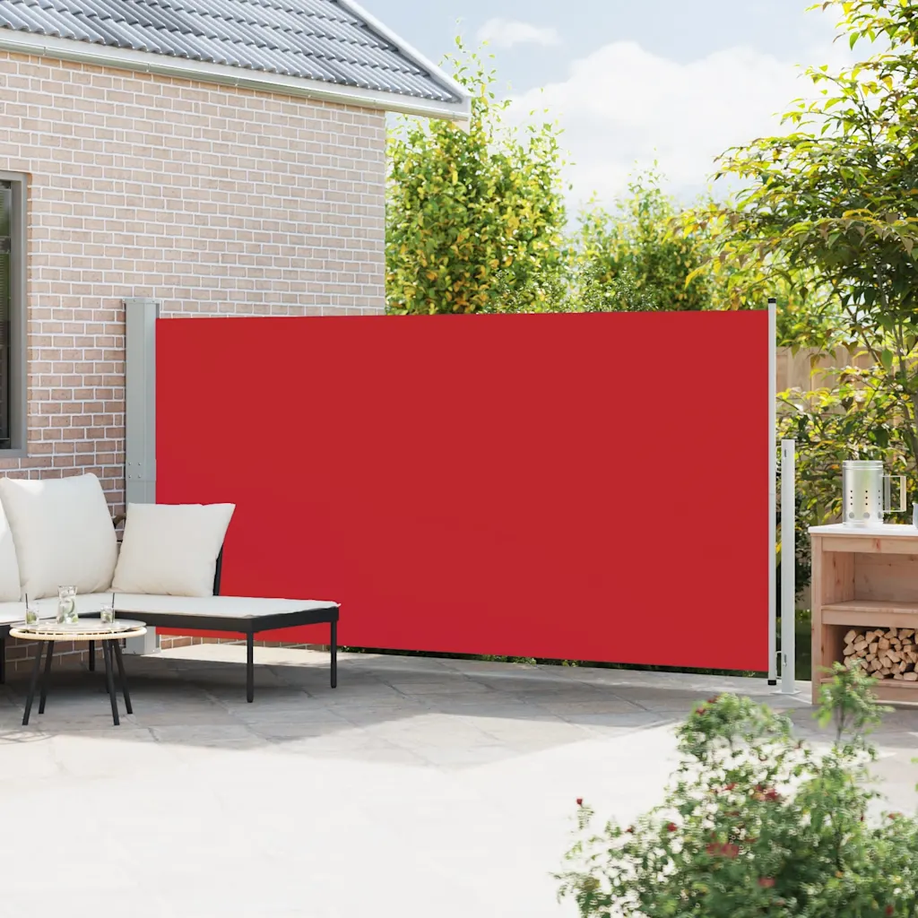 Lahtitõmmatav terrassi külgsirm, punane, 180 x 500 cm