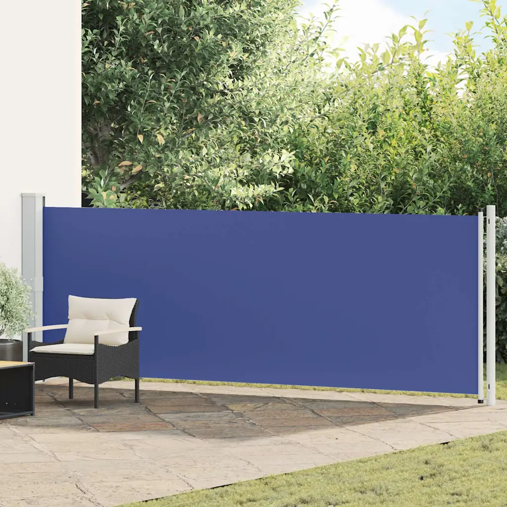 Lahtitõmmatav terrassi privaatsusein, sinine ja hall, 140 x 600 cm