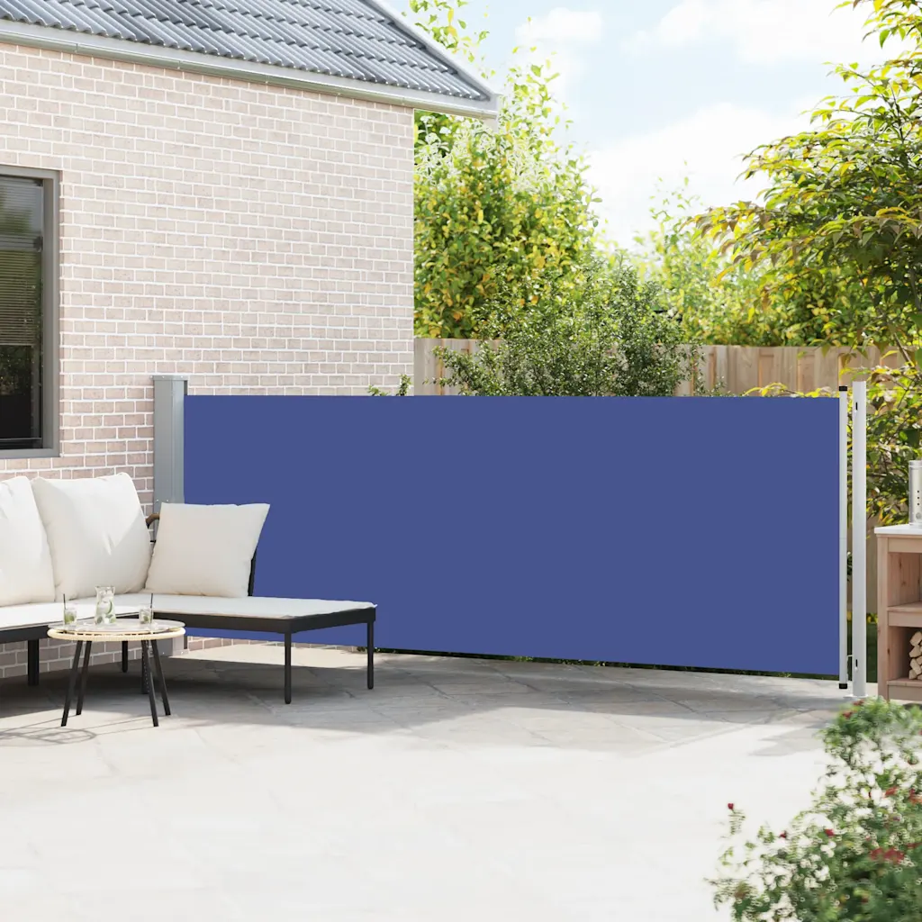 Lahtitõmmatav terrassi privaatsusein, sinine ja hall, 140 x 600 cm