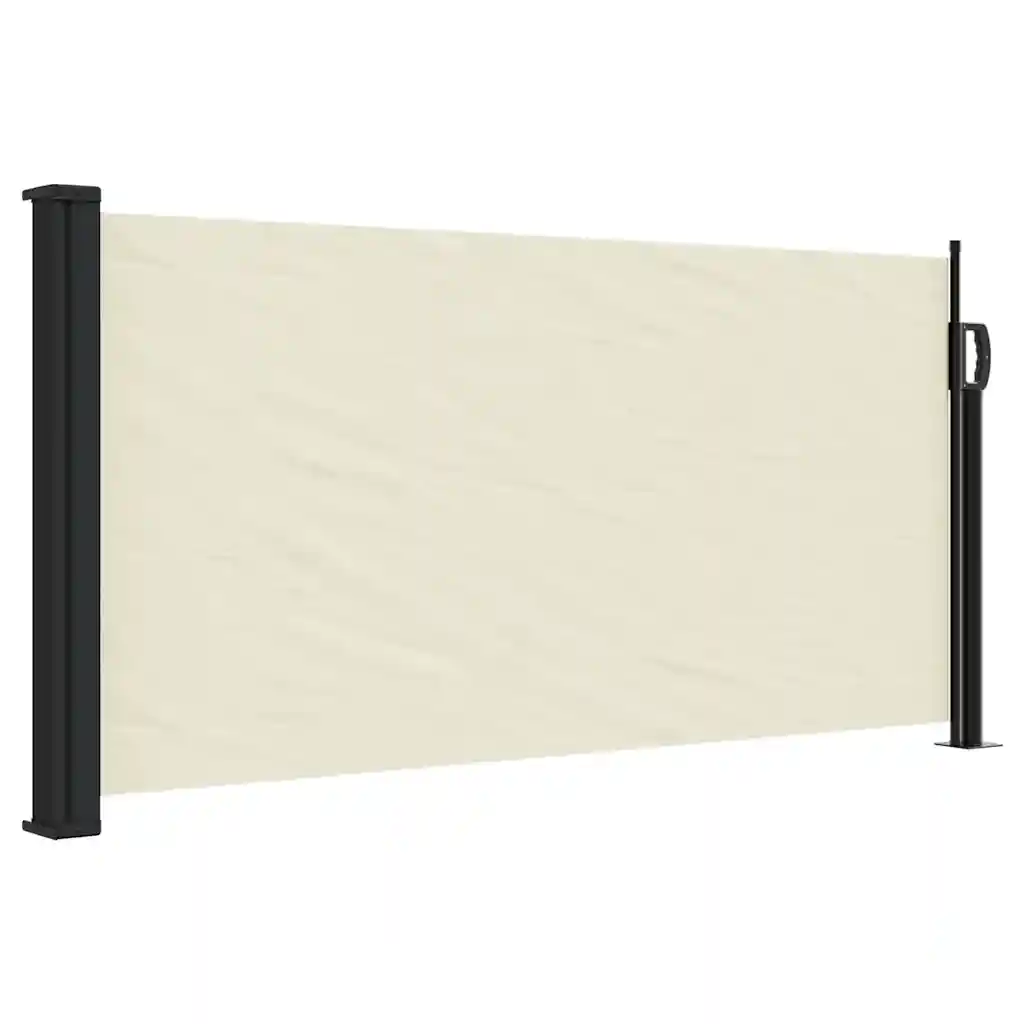 Lahtitõmmatav terrassi privaatsussein, kreemjasvalge, 100 x 500 cm