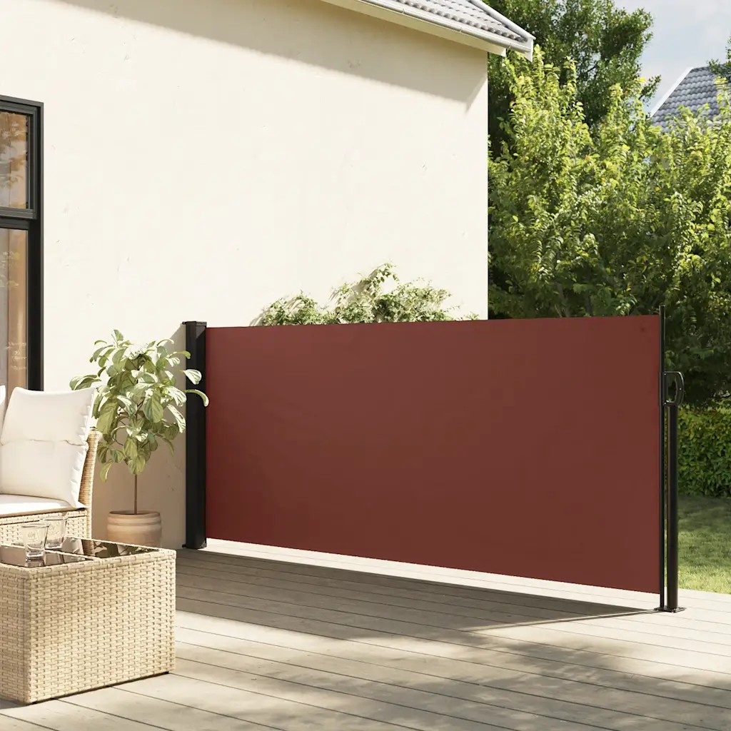 Lahtitõmmatav terrassi privaatsussein, pruun, 100 x 500 cm