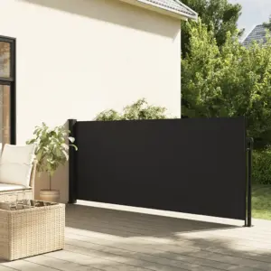 Lahtitõmmatav terrassi privaatsussein, must, 100 x 500 cm