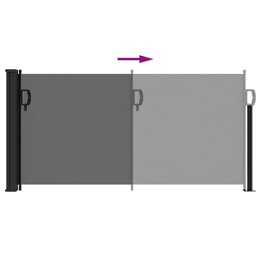 Lahtitõmmatav terrassi privaatsussein, must, 100 x 500 cm