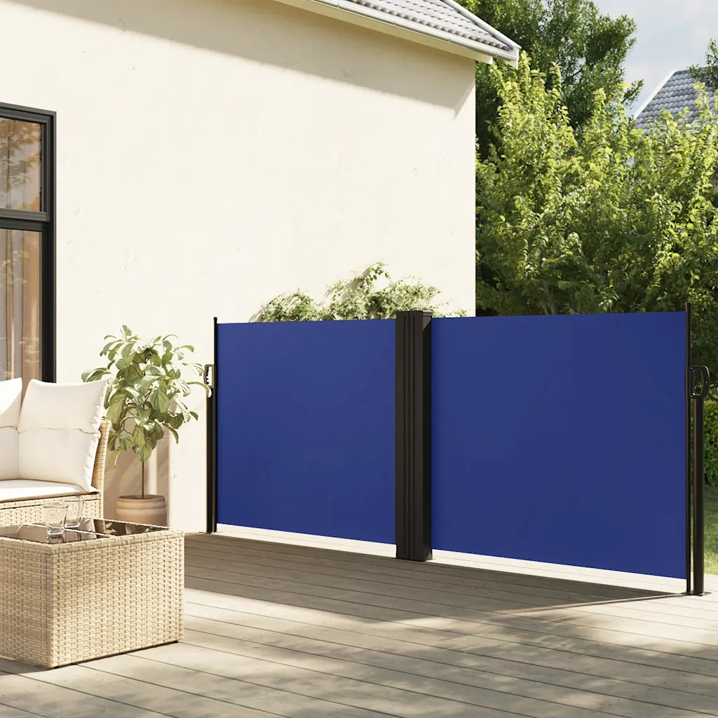 Lahtitõmmatav terrassi privaatsussein, sinine, vee- ja UV-kindel, 100 x 600 cm