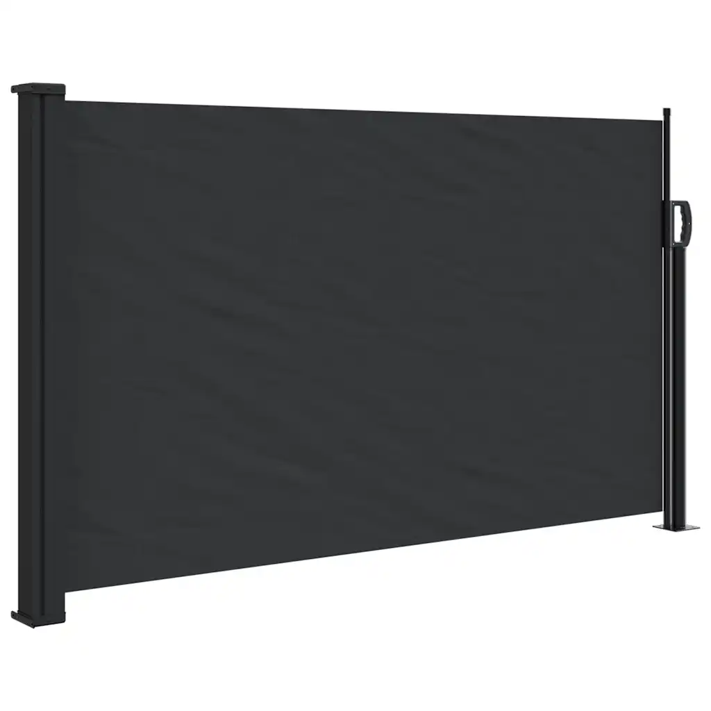 Lahtitõmmatav terrassi privaatsussein, must, 120 x 500 cm