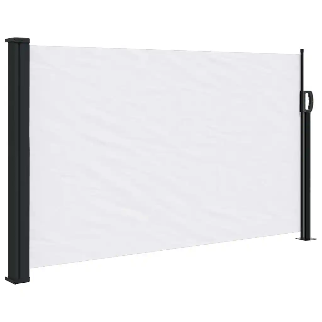 Lahtitõmmatav terrassi privaatsussein, valge, 120 x 500 cm