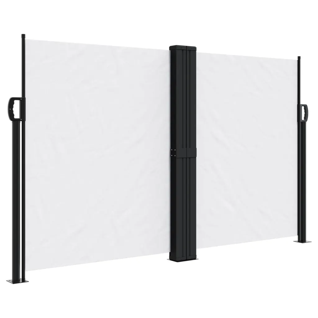 Lahtitõmmatav terrassi privaatsussein, valge, 140 x 1200 cm