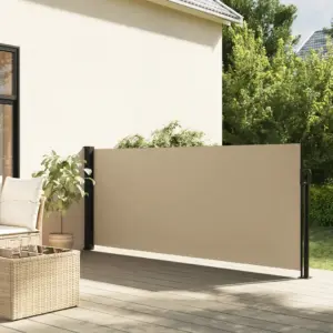 Lahtitõmmatav terrassi privaatsussein, beež, 140 x 300 cm