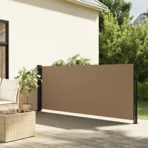 Lahtitõmmatav terrassi privaatsussein, pruunikashall, 140 x 300 cm