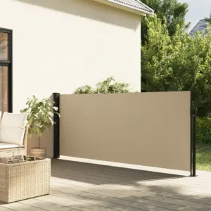 Lahtitõmmatav terrassi privaatsussein, vee- ja UV-kindel, beež, 140 x 600 cm